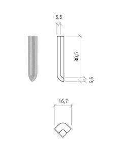 Mosa Global 2x7,5cm Grijs Mat (74030DI008002)