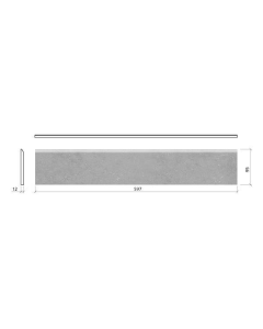 Mosa Terra Maestricht 203BP Plint 095X600 Koel Zwart 12mm Mat