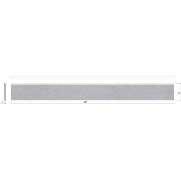 Mosa Ultrater 9,5x95cm Grijs Mat (204BP090010)