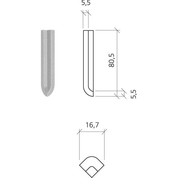 Mosa Softline 2x7,5cm Grijs Mat (74020DI008002)