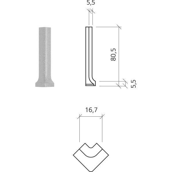 Mosa Global 2x7,5cm Grijs Mat (74030DU008002)